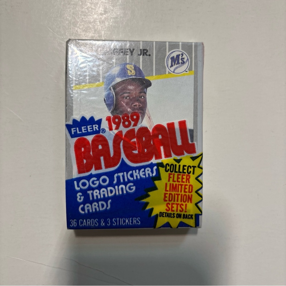 Fleer 1989 Baseball Cello Pack - Ken Griffey Jr on top SEALED
